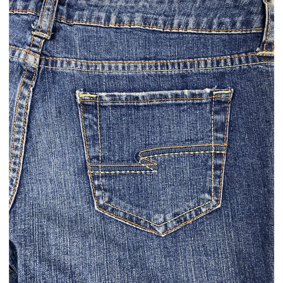 Arizonia Jean Shorts Junior 7 Medium Wash Denim Bermuda Roll‎ Up Modest Jorts - Picture 7 of 11